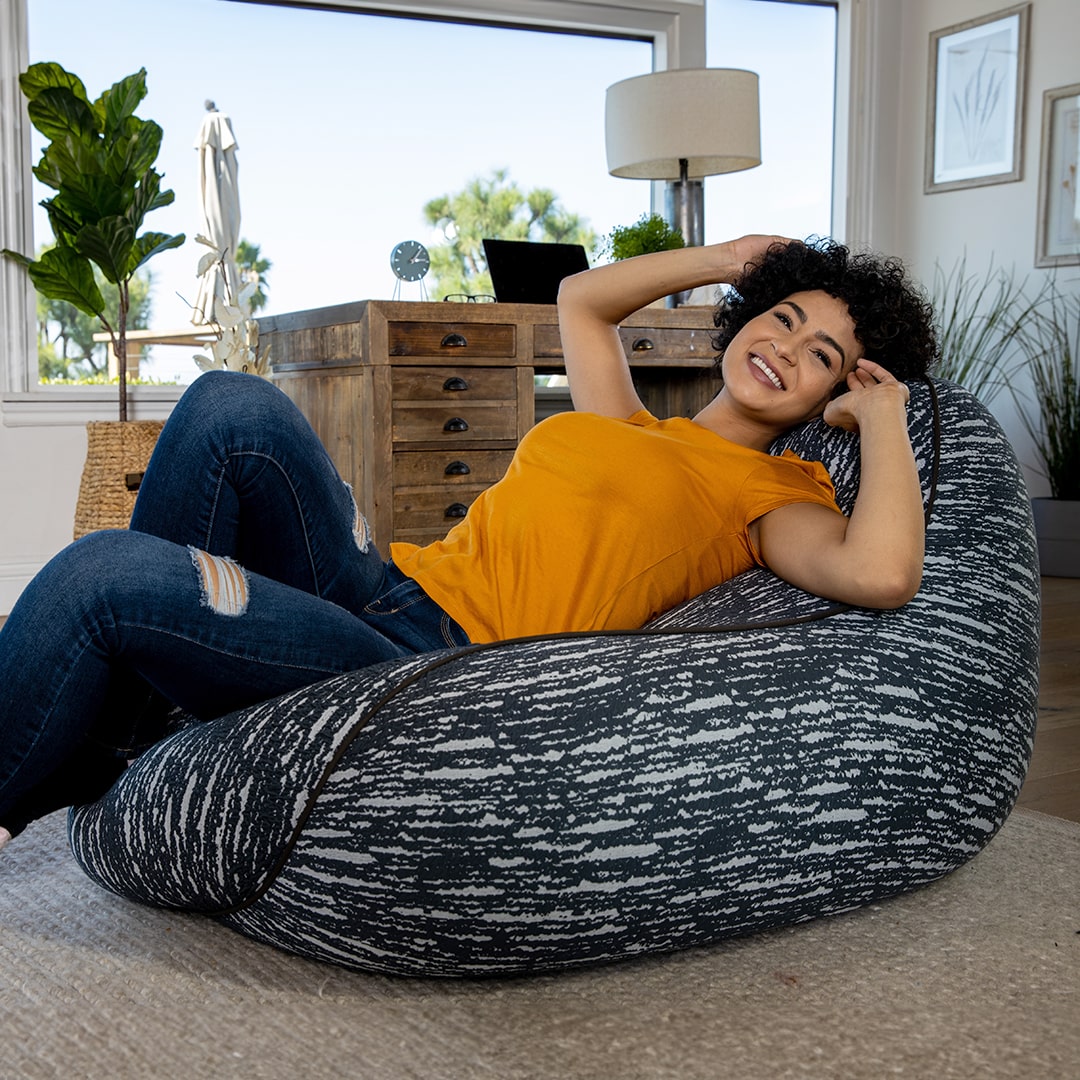 Foam Labs 3 Foot Round Bean Bag With Removable Cover In Charcoal by Jaxx Bean  Bags | 1StopBedrooms