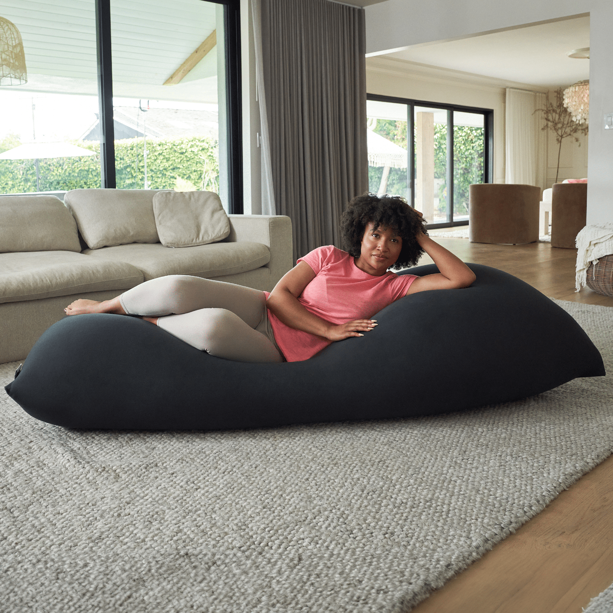 FAFAD Bean Bag Chairs Giant Bean Bag Chair for Adults 6ft Big Bean Bag  Cover Comfy Bean Bag Bed No Filler Cover only Fluffy Lazy Sofa Black  6ft15075cm  Amazonin Home 