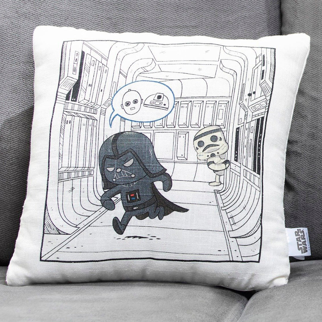 Star Wars White Throw Pillow Black Rebel Insignia 25 x 25 Inches Set of 2