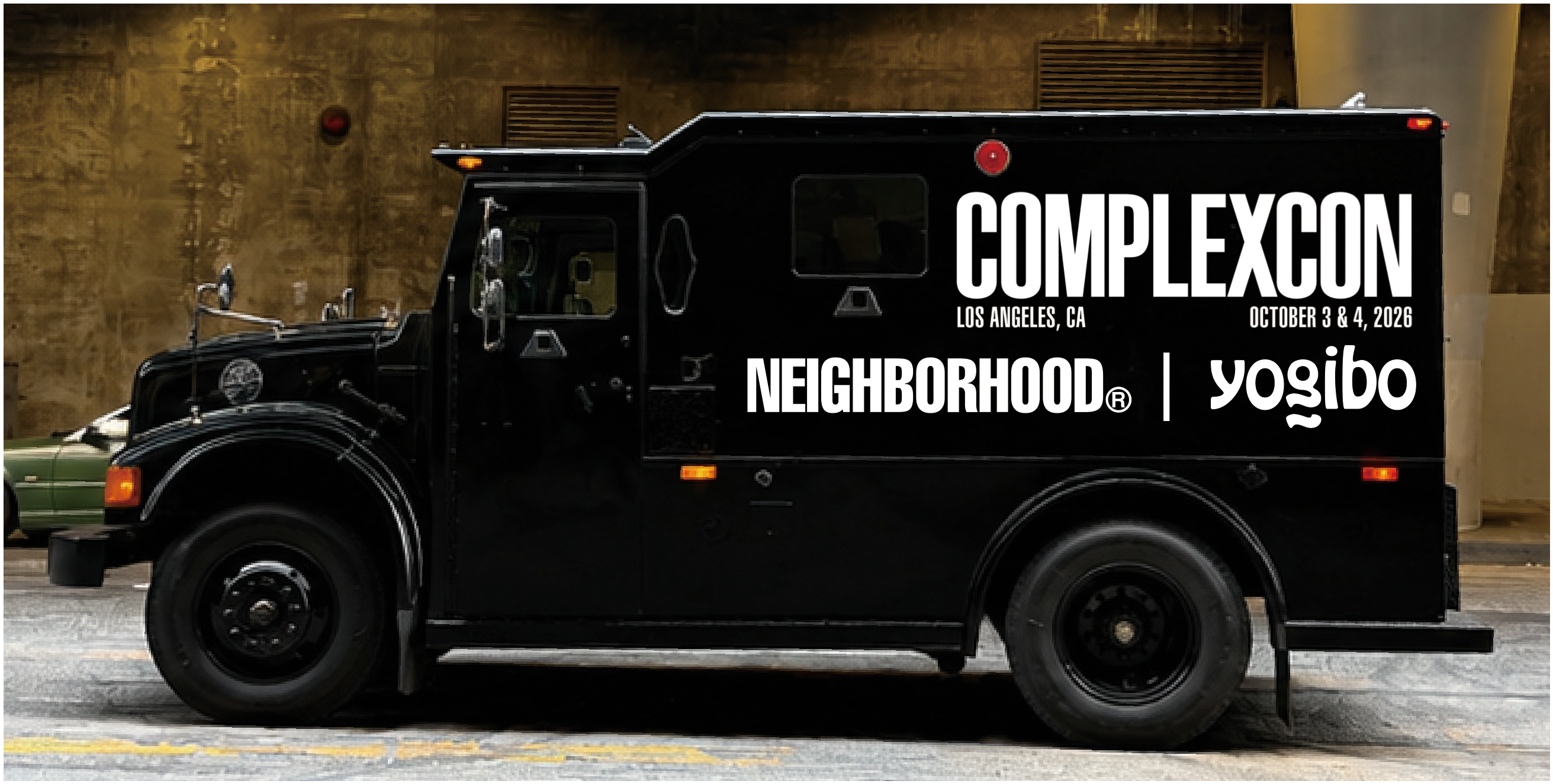 NEIGHBORHOOD × Yogibo armored truck at ComplexCon